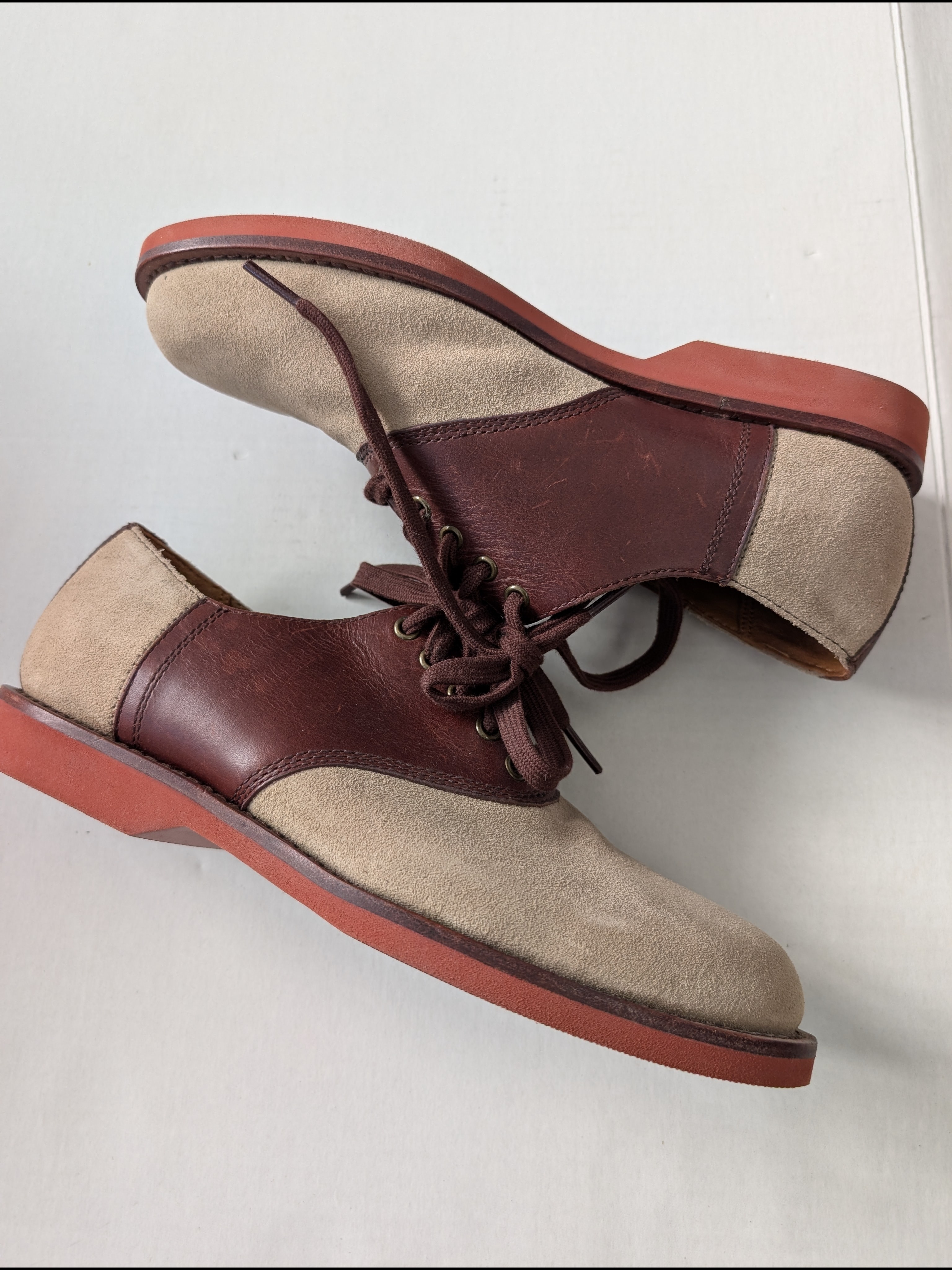 Polo Ralph Lauren Orval Leather And Suede Saddle Oxford Shoes Size 7d